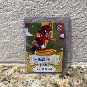 Talanda Hufanga 2021 Leaf Draft Auto Rookie RC #BA-THI USC TROJANS / 49ers